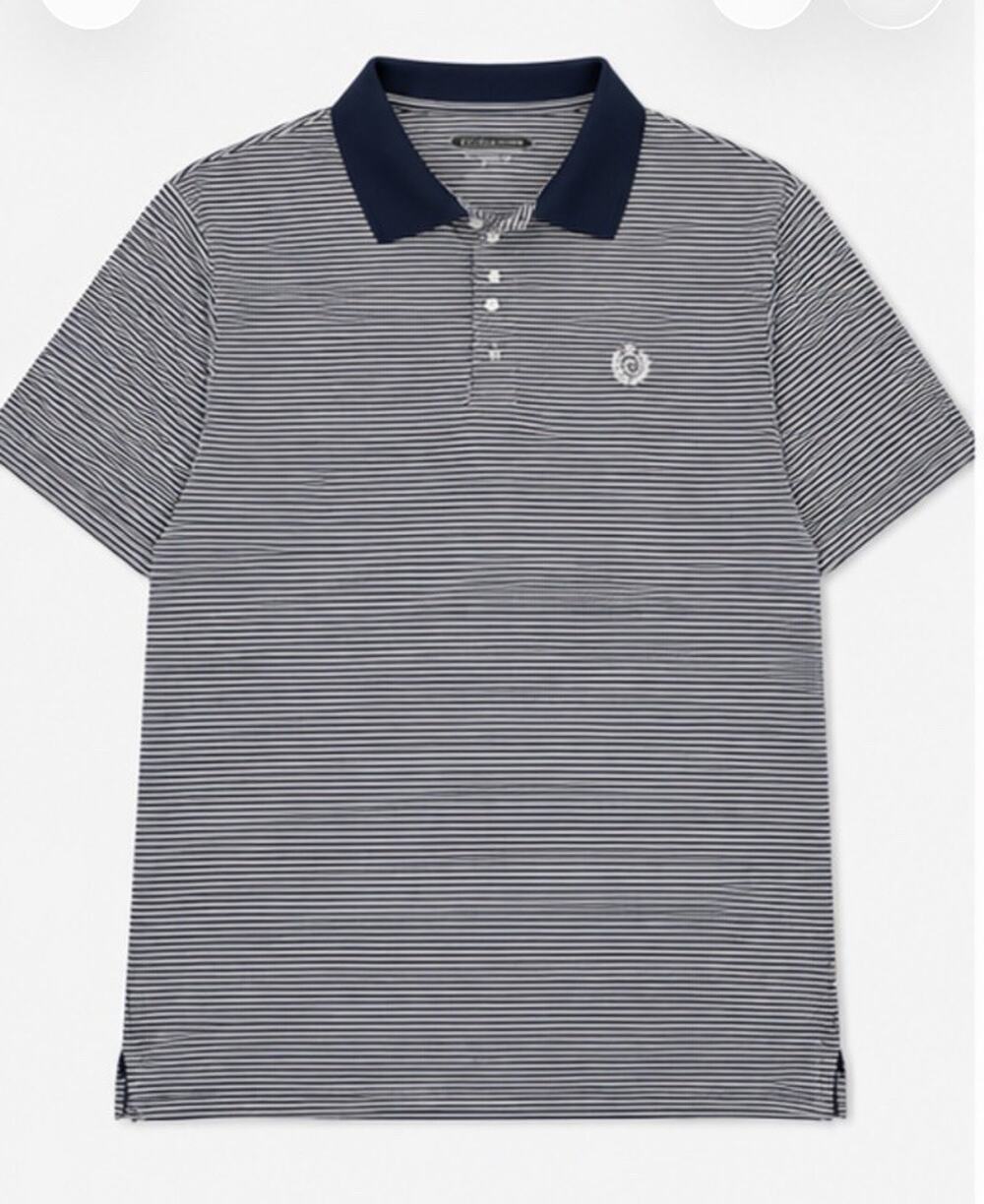 Cypress Club Performance Polo Shirt Men’s XXL Navy White Striped Golf